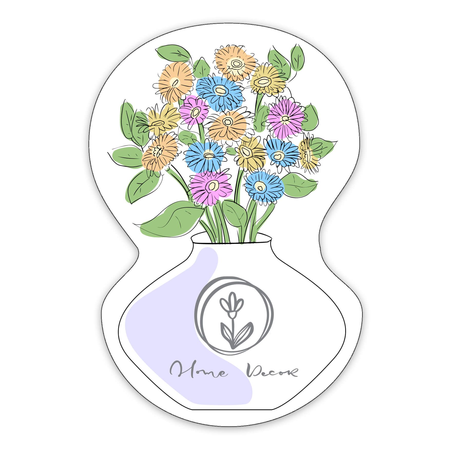 Flowers with Vase Shaped NoteKeeper™ Magnet 20 Mil               